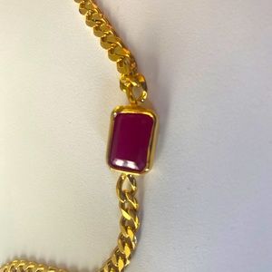 Real silver chain w 21k gold polish and ruby stone